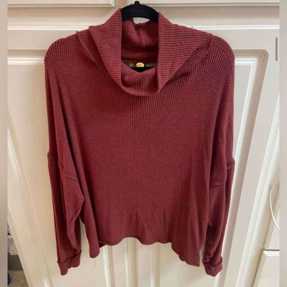 Burgundy Sweater with Open Back